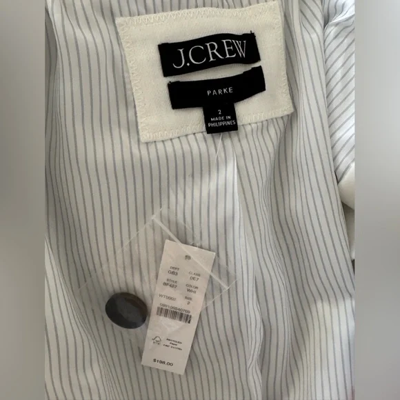 J. Crew White Parker jacket blazer stretch linen blend 2 new